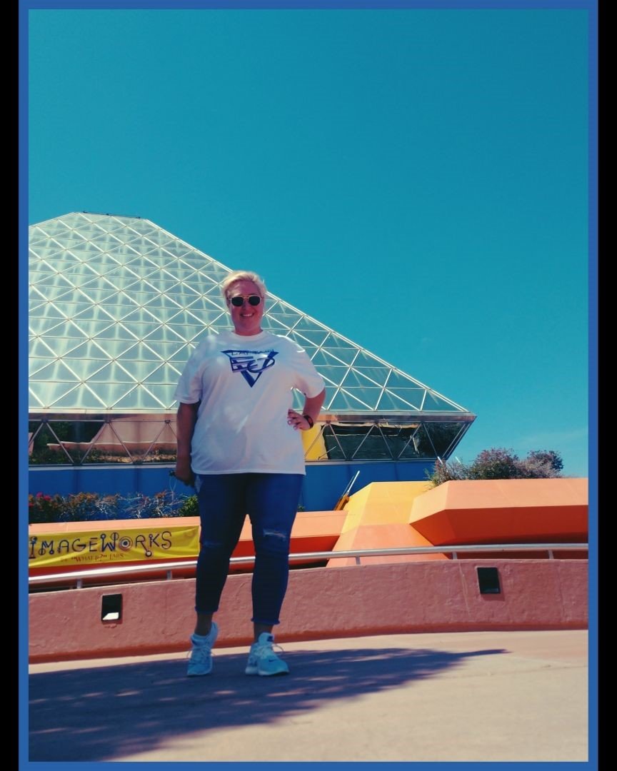 Sarah Stecker wears her Capt. Eo shirt during a visit to Epcot.